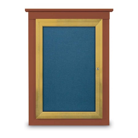 United Visual Products Single Door Enclosed Letterboard, 43"x33 UV1304TB-BLACK-BLUE